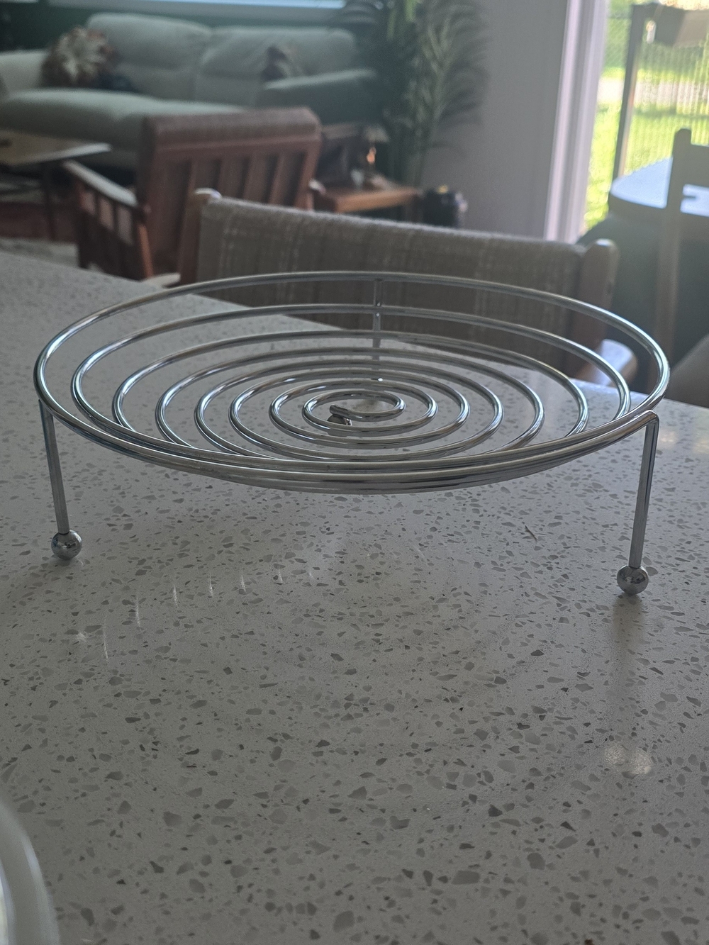 Chrome Spiral Wire Fruit Bowl